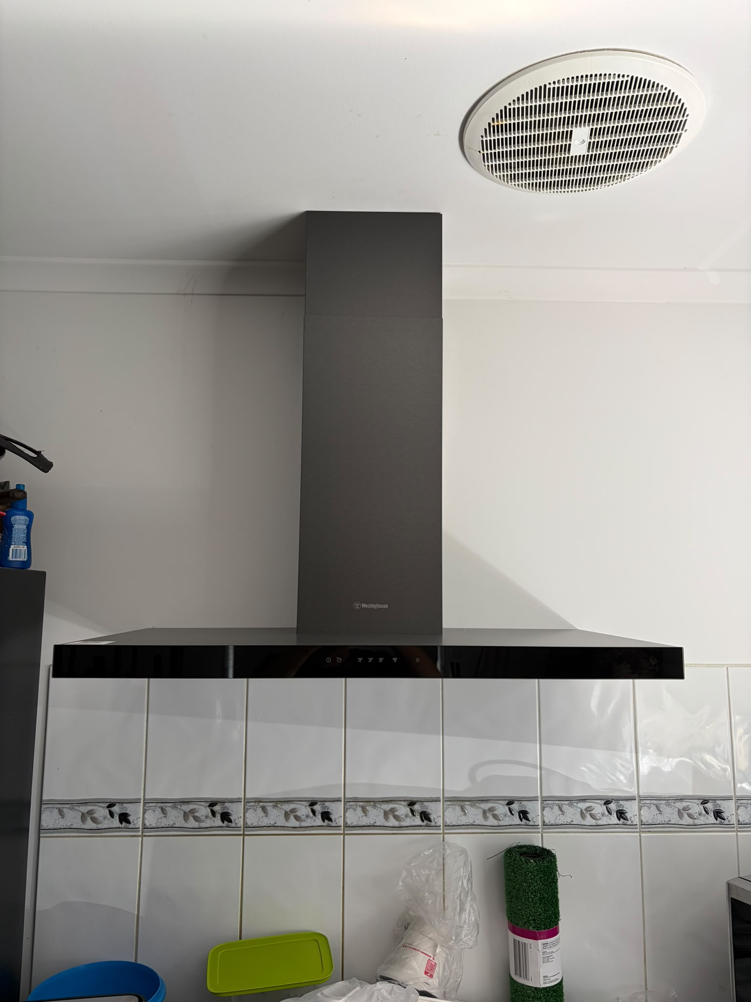 Ceiling exhaust fan and rangehood installation